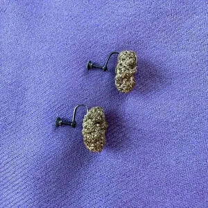 Handmade Gold Crochet Screw=On Button Earrings